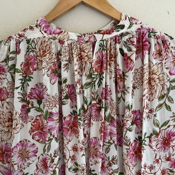 JOHNNY WAS "Isla" Jade Pink & Cream Blouse XS: NWOT!! (Runs VERY LARGE: P2P: 32" - Picture 8 of 10